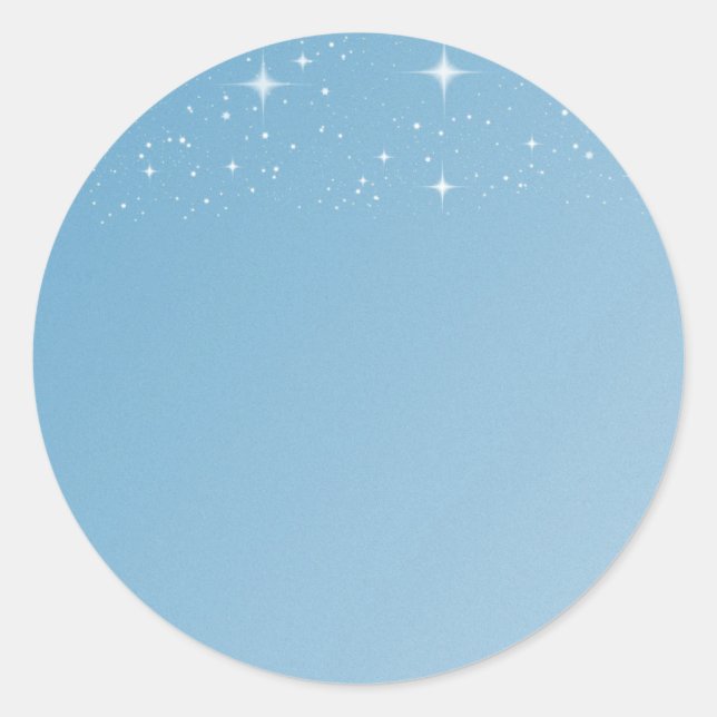 Blank Template light blue stars minimal design Classic Round Sticker (Front)