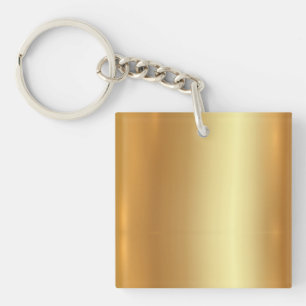 Blank Template Modern Gold Square Double Sided Keychain