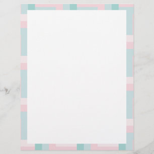 Blank Template Pink Blue Green Custom Modern Letterhead