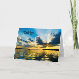 Blank Thank You Card Beautiful Sunset