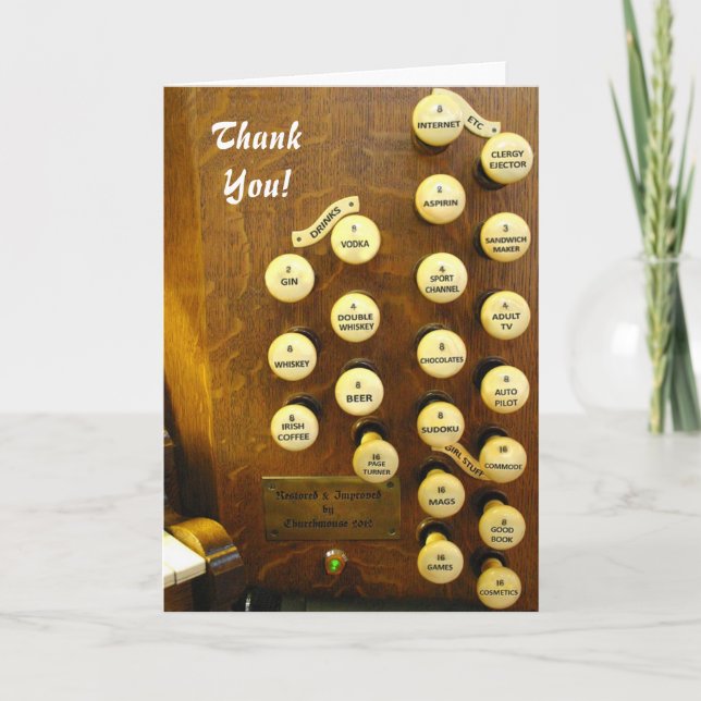 Blank thank you card - My ideal organ (Front)