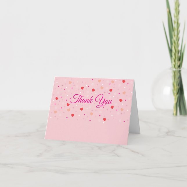 Blank Thank You Cards for Valentines Baby Shower (Front)