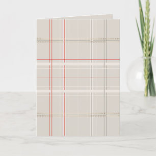 Blank Traditional Plaid Cozy Cabin Beige Christmas Holiday Card
