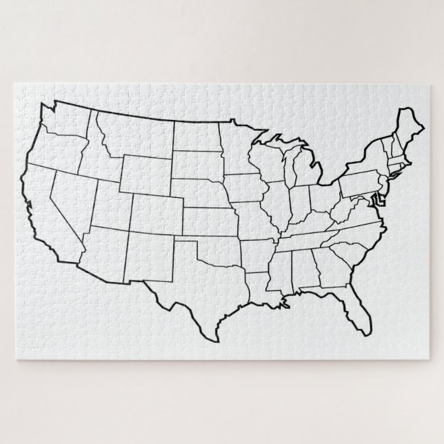 Blank US Map Jigsaw Puzzle (Horizontal)