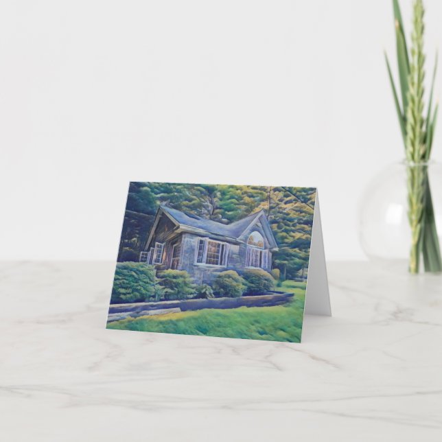 Blank Viking Trail Cabin Notecard (Front)