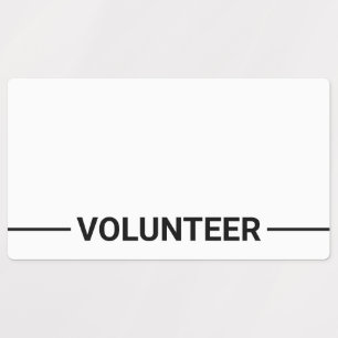 Blank Volunteer Name Badge Labels