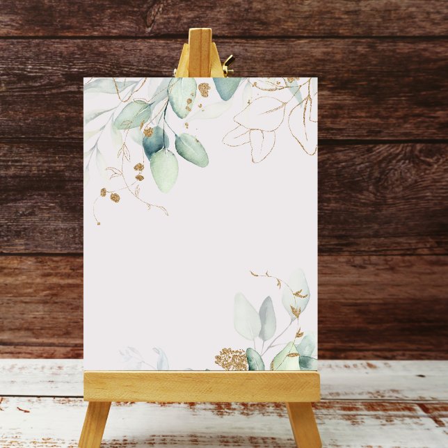 Blank Watercolor greenery gold background poster (Creator Uploaded)