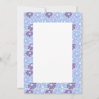 Blank Wedding Invitation - blue daisy