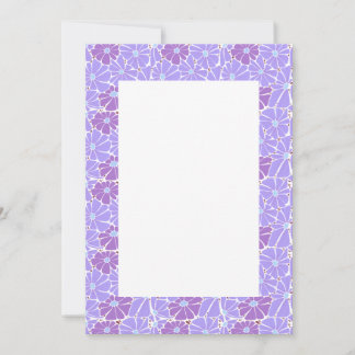 Blank Wedding Invitation - purple daisy