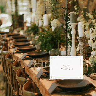 Blank Wedding White Timeless Place Card