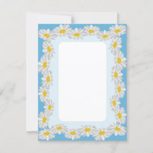 Blank White Daisy with Sky Blue Card 