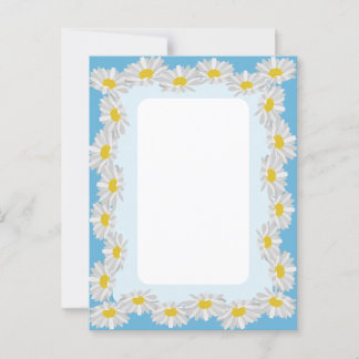 Blank White Daisy with Sky Blue Card