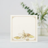 Blank White Lily Wedding Invitation (Standing Front)