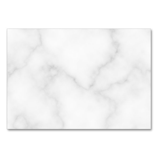Blank White Marble Wedding Advice and Wishes Table Number (Front)