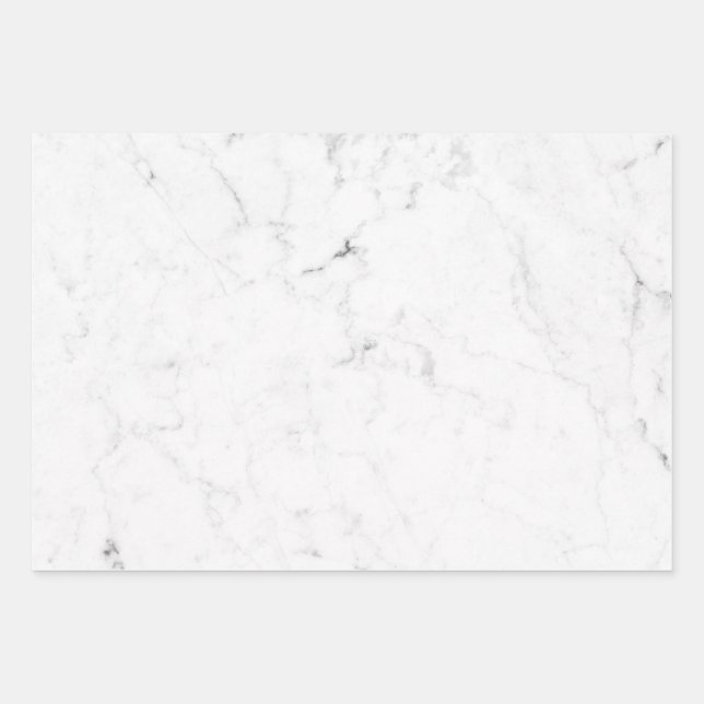 Blank White Marble Wrapping Paper Sheet (Front)