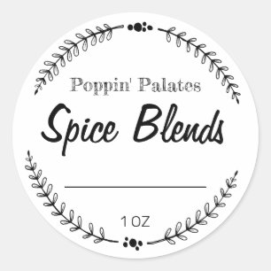 Blank White Spice Blend Étiquettes