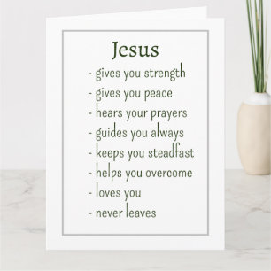 Blank Who Jesus is Comforting Reminder Keepsake Card