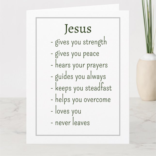 Blank Who Jesus is Comforting Reminder Keepsake  Card (Front)