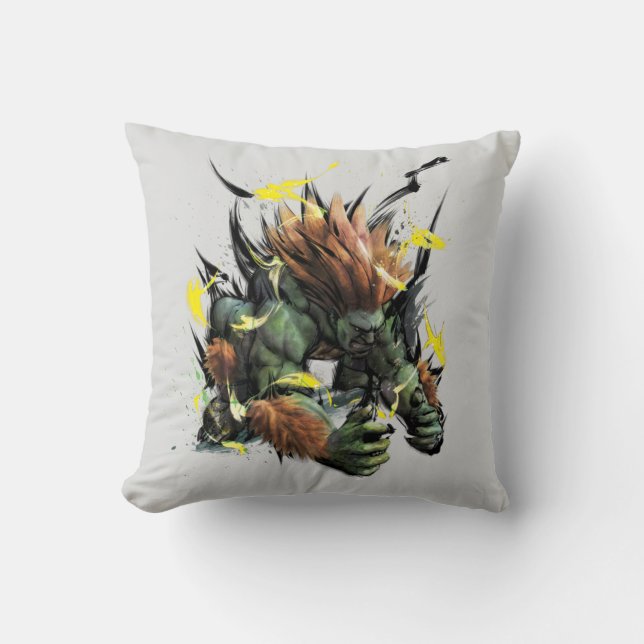 Blanka Charge Throw Pillow (Front)