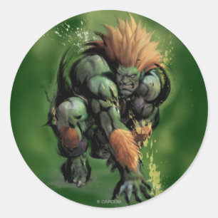 Blanka Crouch Classic Round Sticker
