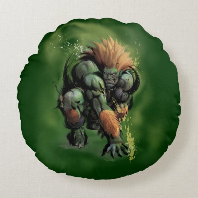 Blanka Crouch Round Pillow (Front)