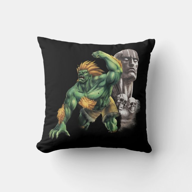 Blanka Vs. Dhalsim Throw Pillow (Front)