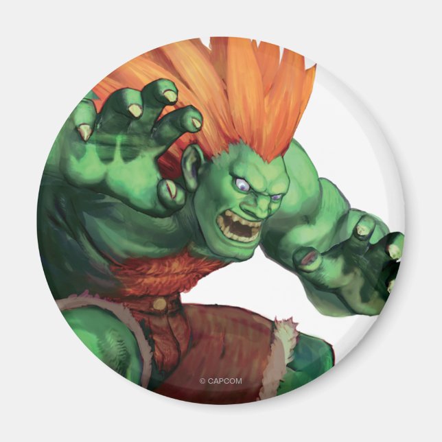 Blanka With Hands Raised Magnet (Front)