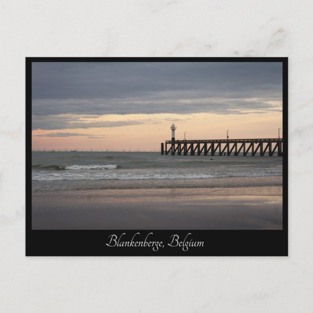 Blankenberge sunset, Belgian Coast Postcard (Front)