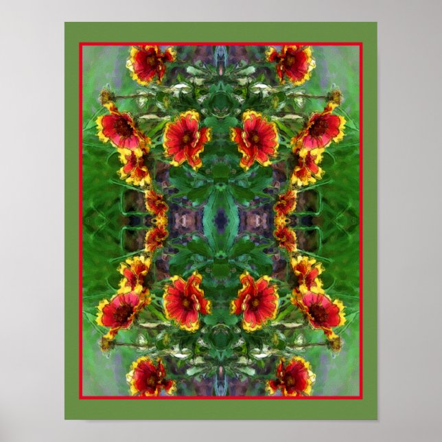 Blanket Flower Daisies Watercolor Abstract Poster (Front)