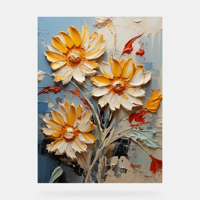 Blanket Flower - Impasto Floral Acrylic Sign (Front)