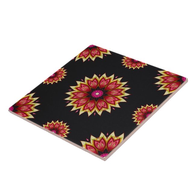 Blanket Flowers on Black Tile (Side)