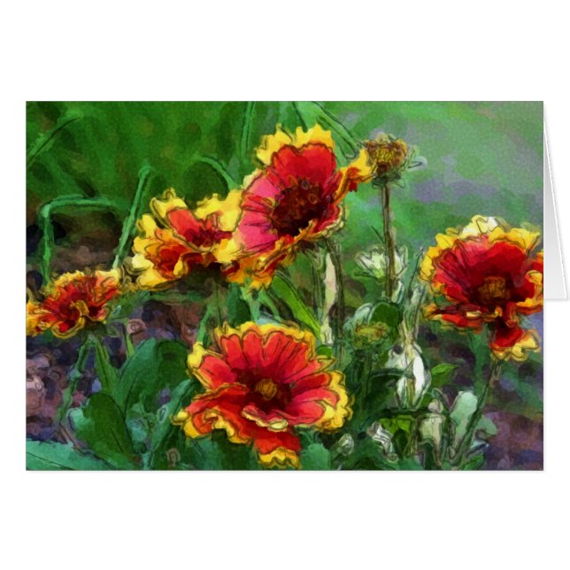 Blanket Flowers Watercolor Sketch Art Card (Front Horizontal)