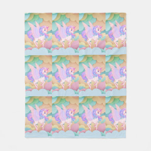 Blanket for girls unicorn customizable