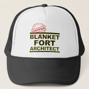 Blanket Fort Architect Funny Ball Cap Trucker Hat