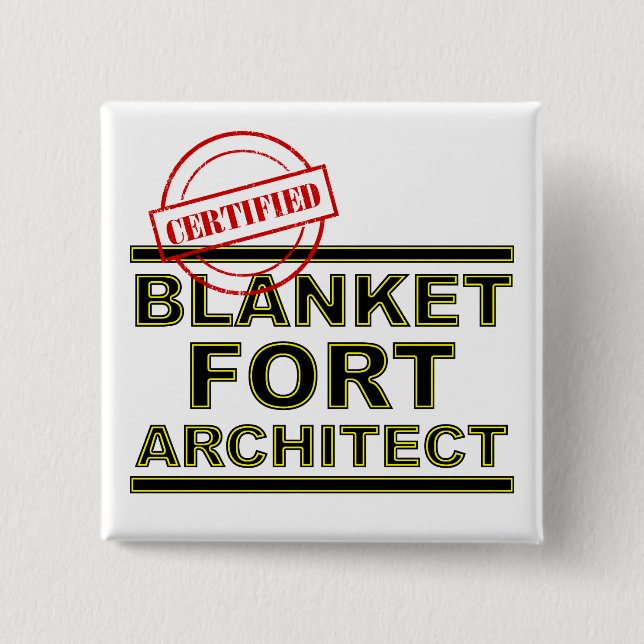 Blanket Fort Architect Funny Button Badge Pin (Front)