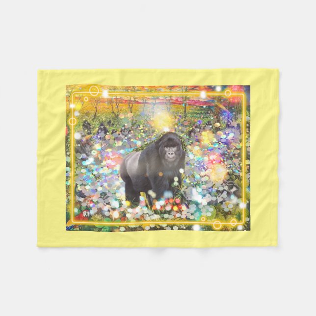 Blanket with Gorillas Home decore (Front (Horizontal))