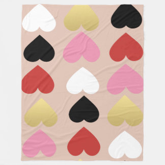 Blanket with stylish and colourful hearts.