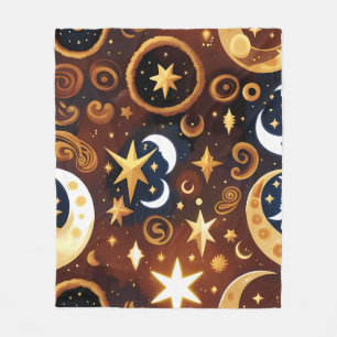 Blankets – Golden Ochre Celestial Moon Pattern
