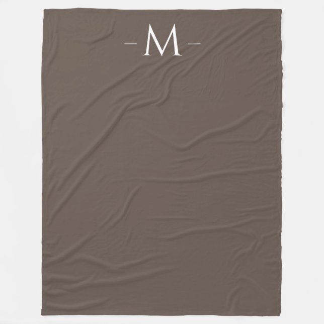 Blankets Modern Elegant Brown Monogram Large (Front)