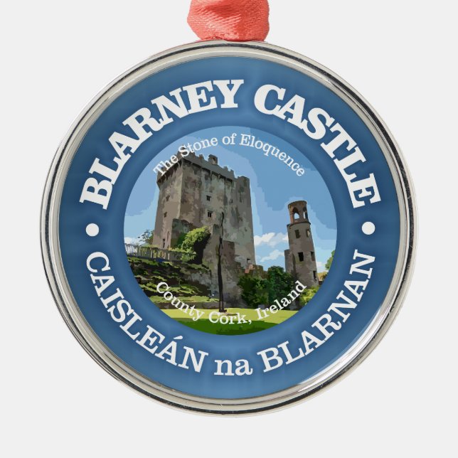Blarney Castle (rd) Metal Ornament (Front)