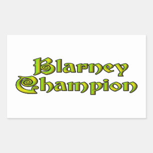 Blarney Champion rectangle blanc autocollants