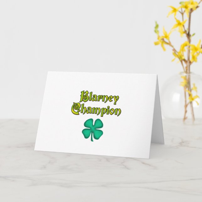 Blarney Champion white greeting card (Yellow Flower)