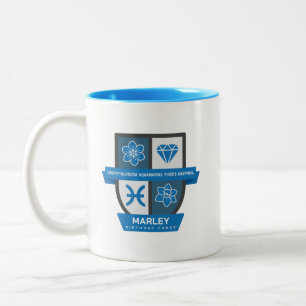 Blason d'anniversaire des Poissons™ pour mug du 1e