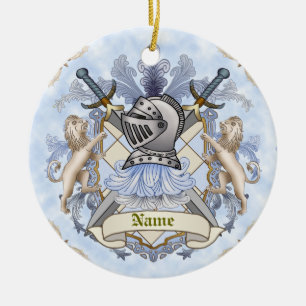 Blason de la famille Blue Knight Ornement de nom d