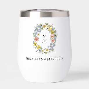 Blason Floral Formel Monogramme de Mariage