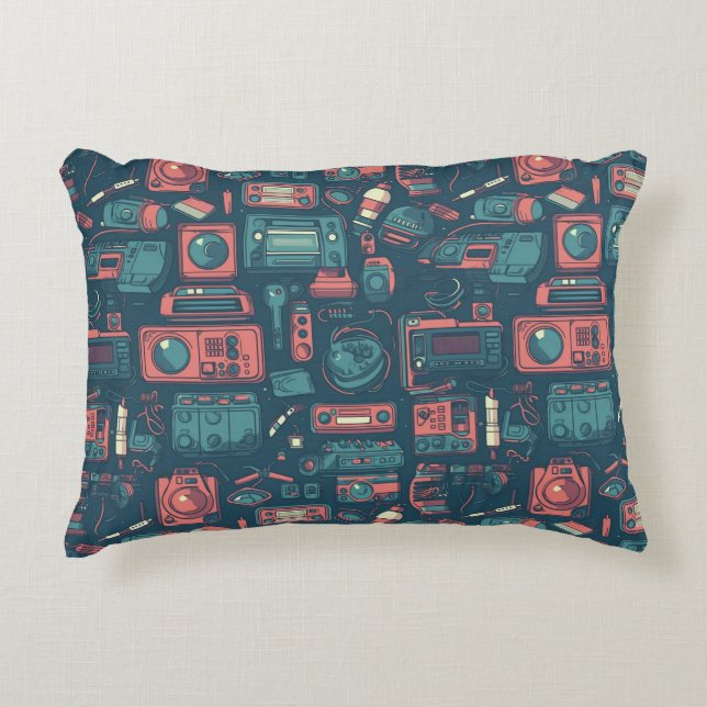 Blast From the Past: 80's Tech Accent Pillow (Front)