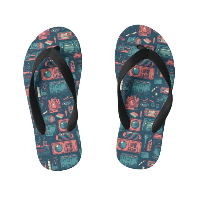 Blast From the Past: 80's Tech Kid's Flip Flops (Footbed)