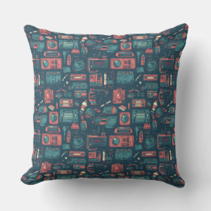 Blast From the Past: 80's Tech Throw Pillow