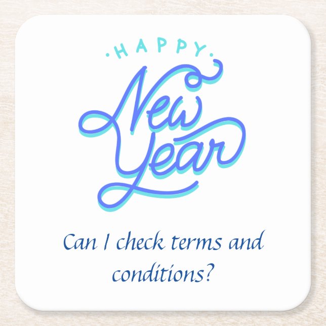 blast into the New Year Square Paper Coaster (Front)