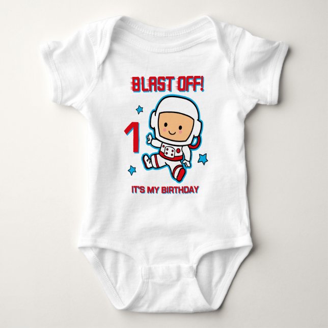 Blast Off 1st Birthday Infant Creeper (Front)